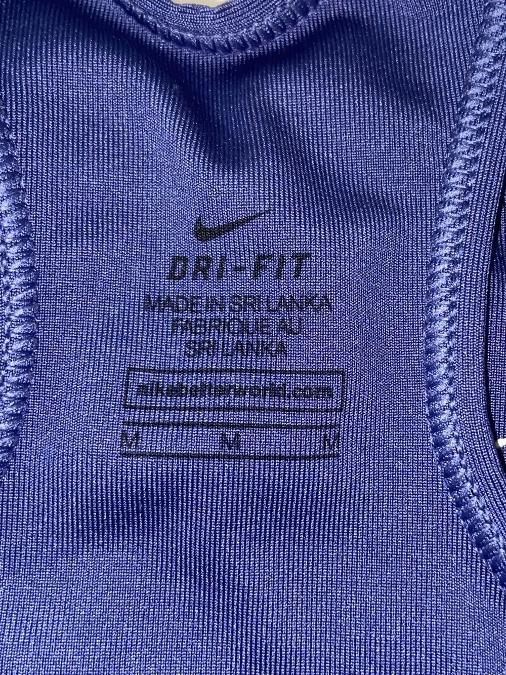 Nike Navy Blue Racerback Sports Bra with White Swoosh